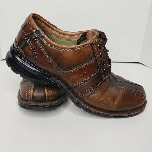 Clarks Touareg Oxford Mens 11M 70852 05/06 Brown Leather Bicycle Toe Lace‎ Shoe - Picture 1 of 9